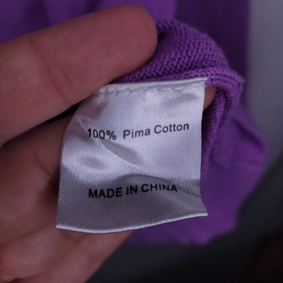 Turtleson Sweater Mens XL Purple 1/4 Zip Pima Cotton - Picture 10 of 11